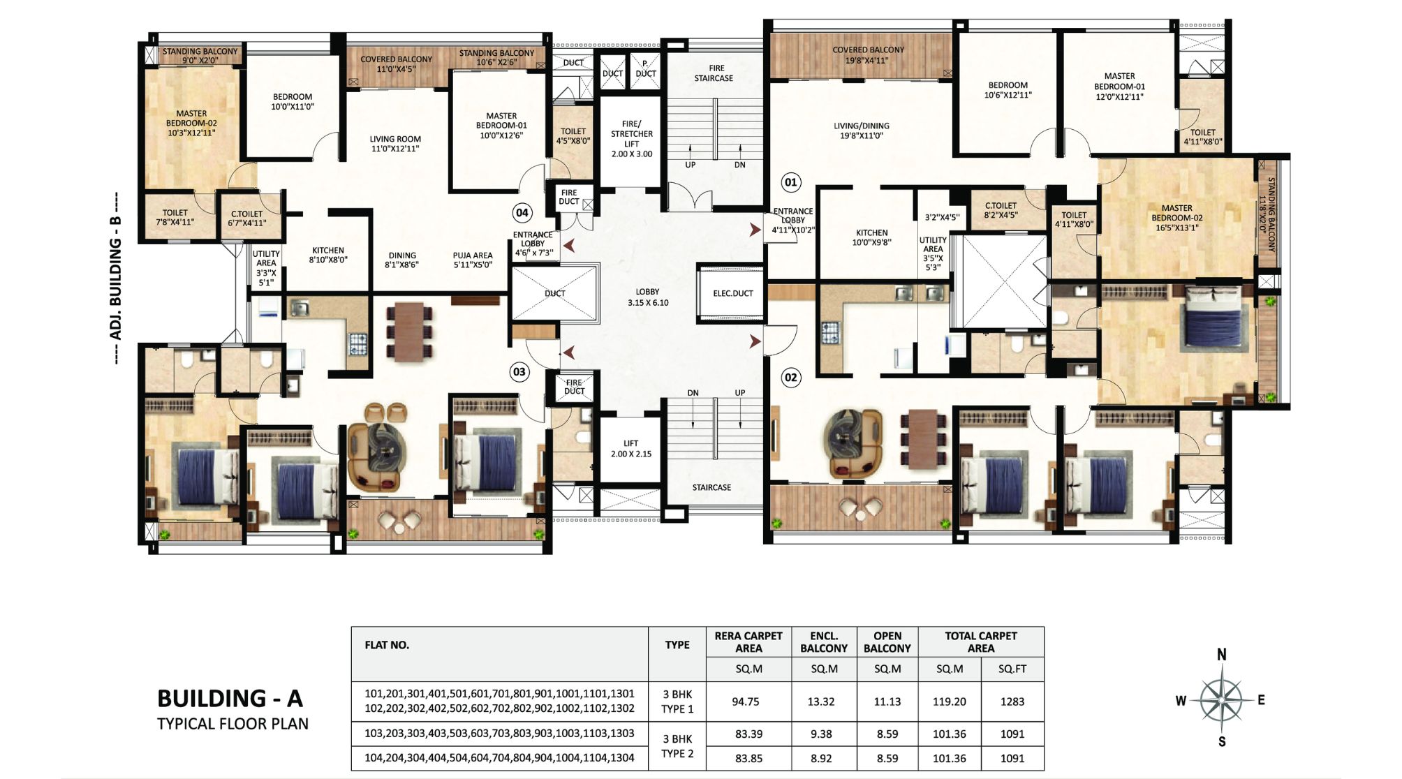 Anandtara-Iris-Residences-Typical-Floor-Plan-A-Wing